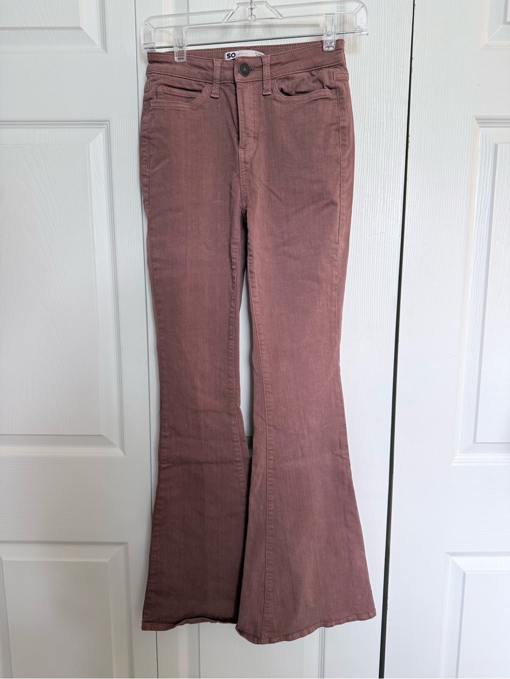 High-Rise Flared Pants in Mauve